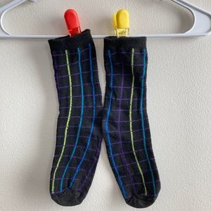 🧦Funky Socks | One Size | Fun | Men | Multi | Stripe | Black